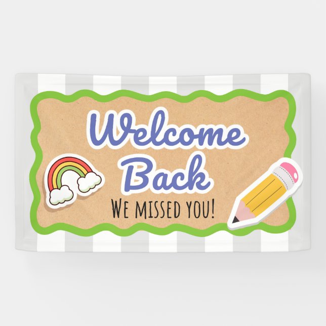 Lona Welcome Back to School First Day Classroom Banner  (Horizontal)