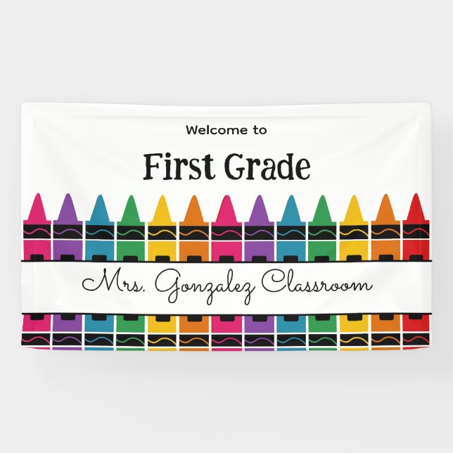 Lona Welcome Back to School Rainbow Crayon  (Horizontal)