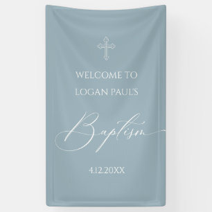 Lona WELCOME BAPTISM banner custom BLUE