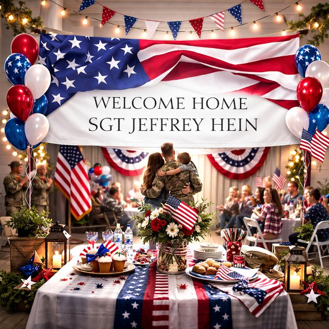Lona Welcome Home American Flag Military Celebration (Subido por el creador)