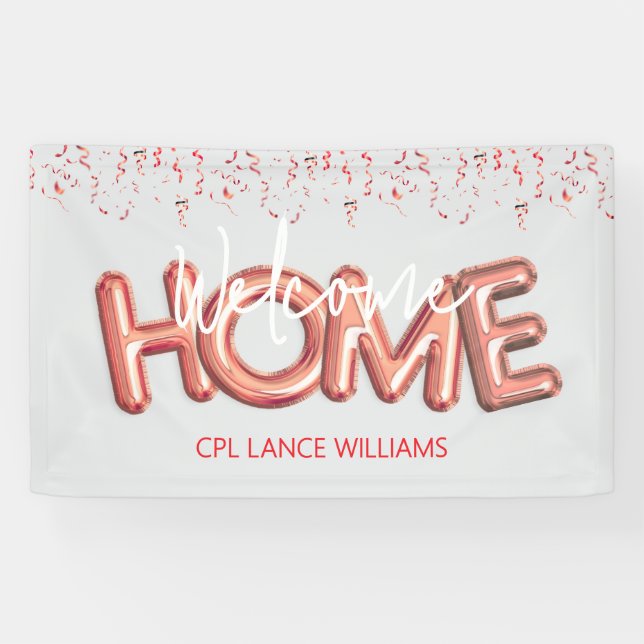 Lona Welcome Home Patriotic Military Hero Party Poster (Horizontal)