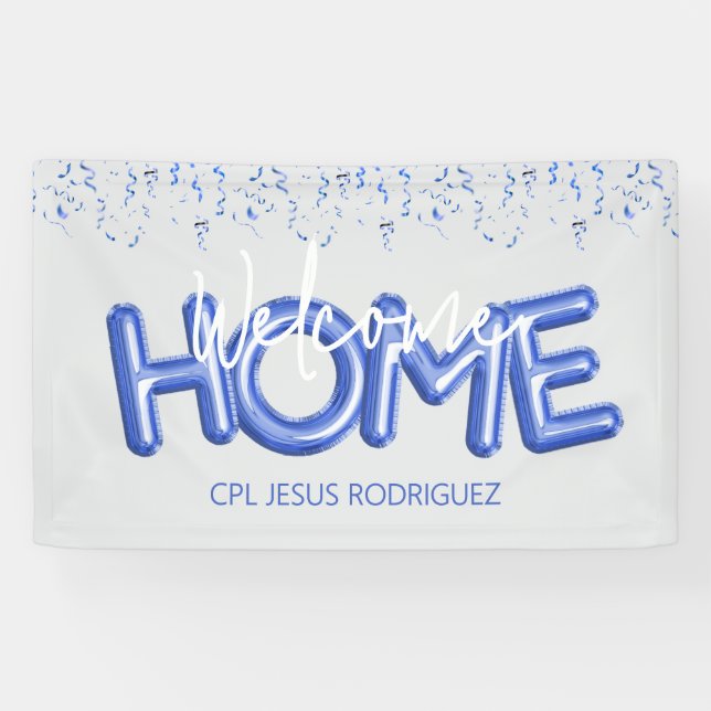 Lona Welcome Home Patriotic Military Hero Party Poster (Horizontal)