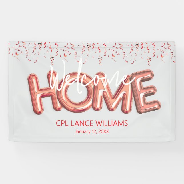 Lona Welcome Home Patriotic Military Hero Party Poster (Horizontal)