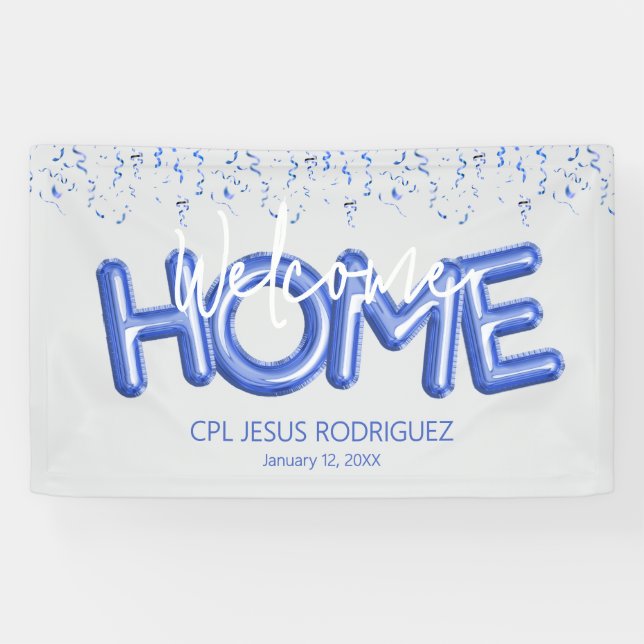 Lona Welcome Home Patriotic Military Hero Party Poster (Horizontal)