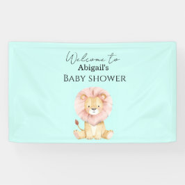 Lona Welcome sign "Sweet Lion" Baby Shower Banner