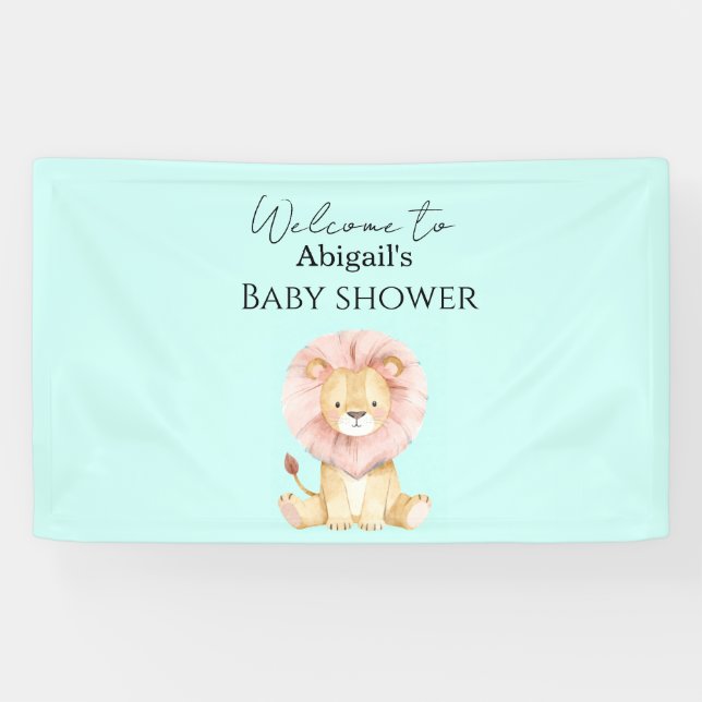 Lona Welcome sign "Sweet Lion" Baby Shower Banner (Horizontal)