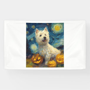 Lona West Highland Terrier Perro Lindo Halloween Jack O