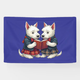 Lona West Highland Terriers Noche de Burns Leyendo Poes