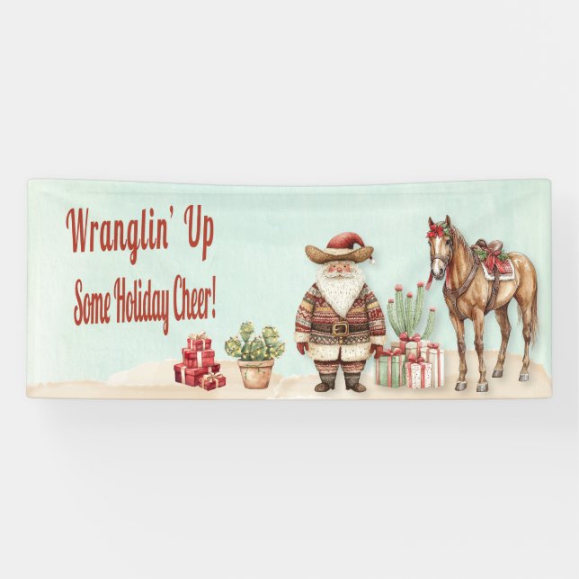 Lona Western Cowboy Santa Christmas Holiday (Horizontal)