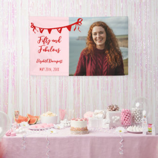 Lona Whimsical 50 and Fabulous Doodle Birthday Photo 