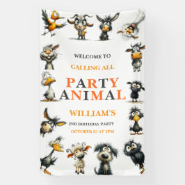 Lona Whimsical Funny Animals 2nd Birthday Party