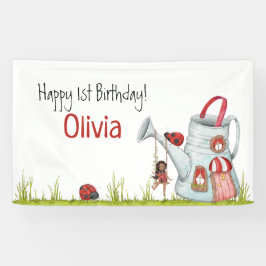 Lona Whimsical LadyBug Swing Garden House 1er cumpleaño