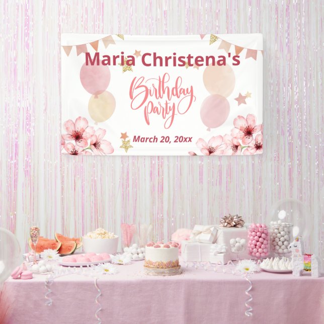 Lona Whimsy & Wishes Birthday Balloon Party Banner (Fiesta)