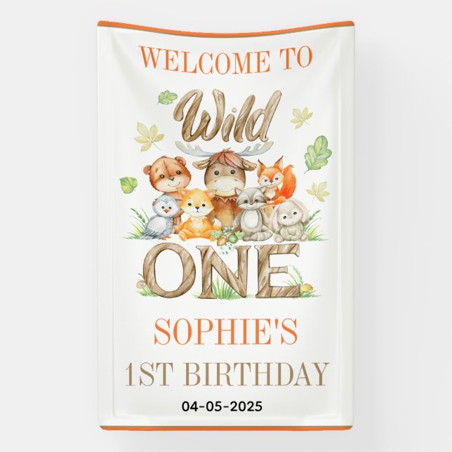 Lona Wild One Animal 1st Birthday Party | Safari Jungle (Vertical)