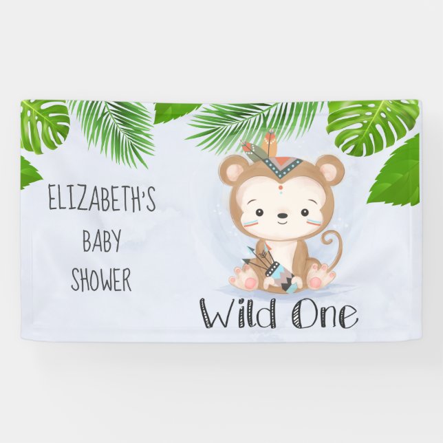 Lona Wild One Boho Monkey Birthday Party (Horizontal)