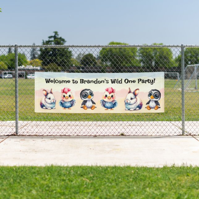 Lona Wild One Happy Fun Woodland Animals Watercolor (In situ)