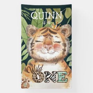 Lona Wild One Jungle Safari Signo de bienvenida al prim