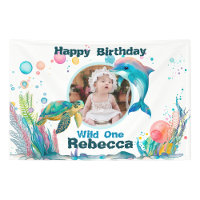 Wild One Undersea 1er cumpleaños Photo Banner