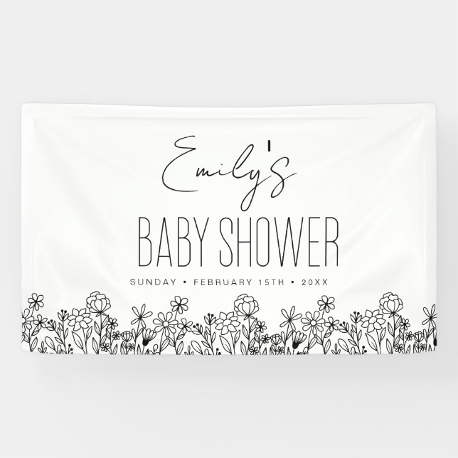 Lona Wildflower Boho Baby Shower Modern Elegant (Horizontal)