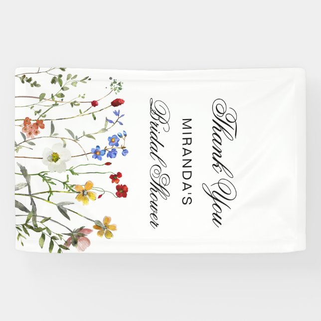 Lona Wildflower Elegante Agradecimiento Despedida de So (Horizontal)