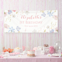 Lona WILDFLOWERS Birthday party Backdrop banner