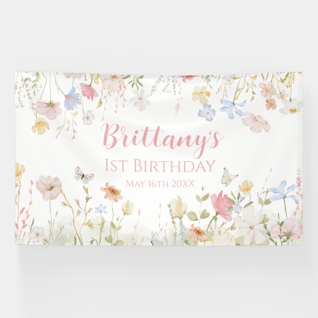 Lona WILDFLOWERS spring banner backdrop  (Horizontal)