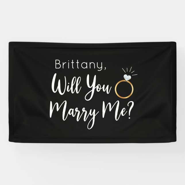 Lona Will you Marry Me Proposal Sign banner backdrop (Horizontal)