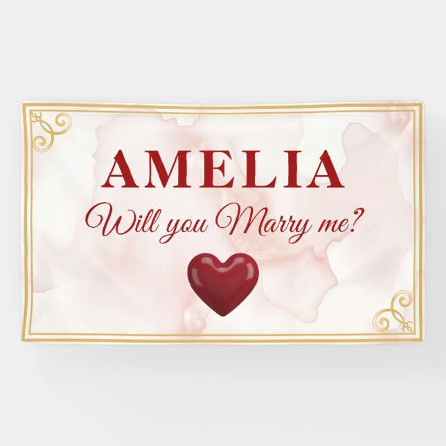 Lona Will you marry me Red Heart Romantic Proposal (Horizontal)