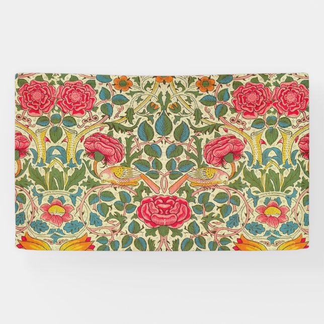 Lona William Morris Rosa Floral Chintz Pink (Horizontal)