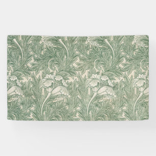 Lona William Morris Verde Salvia Estampado de Tulipán: 