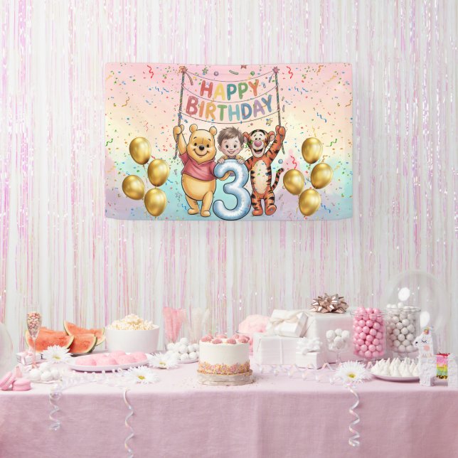 Lona Winnie the Pooh | Cumpleaños Feliz (Fiesta)