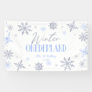 Lona Winter ONEderland Snowflake Primer Fiesta de cumpl