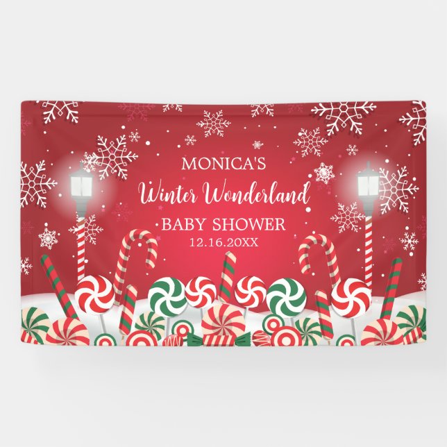 Lona Winter Wonderland Snoweflakes candyland backdrop (Horizontal)