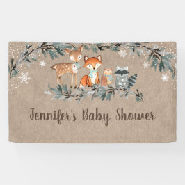 Lona Winter Woodland Greenery Rustic Baby Shower