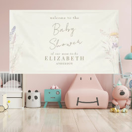 Lona Wispy Botanical Floral Cream Baby Shower