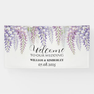 Lona Wisteria Flores Púrpuras Elegante Boda