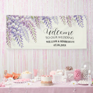 Lona Wisteria Flores Púrpuras Elegante Boda