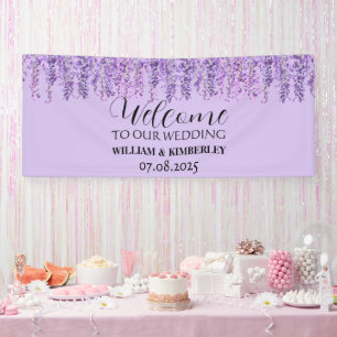 Lona Wisteria Flores Púrpuras Elegante Boda