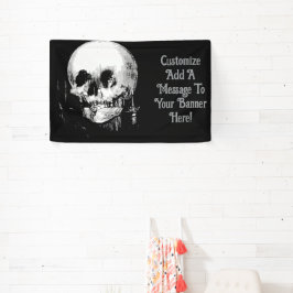 Lona Woman With Halloween Cranium Reflection In Mirror