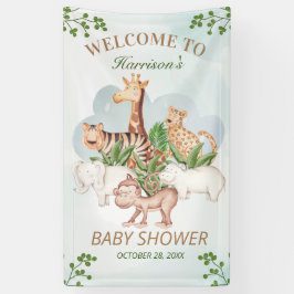 Lona Woodland Animals Jungle Greenery Baby Shower