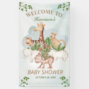 Lona Woodland Animals Jungle Greenery Baby Shower
