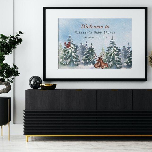 Lona Woodland Animals Landscape Adventure Baby Shower (Subido por el creador)