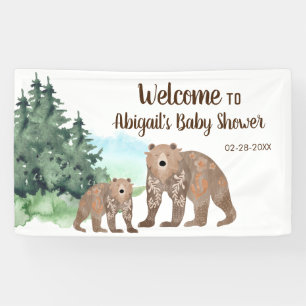 Lona Woodland Bears Neutral Watercolor Baby Shower