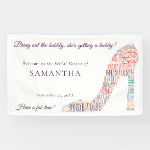Lona Wordart Shoe Name Fun Purple Bridal Shower