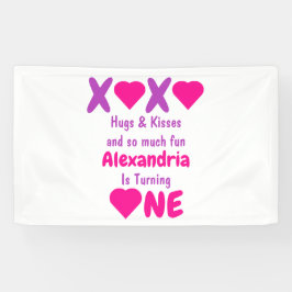 Lona XOXO Abrazos y besos primer cumpleaños