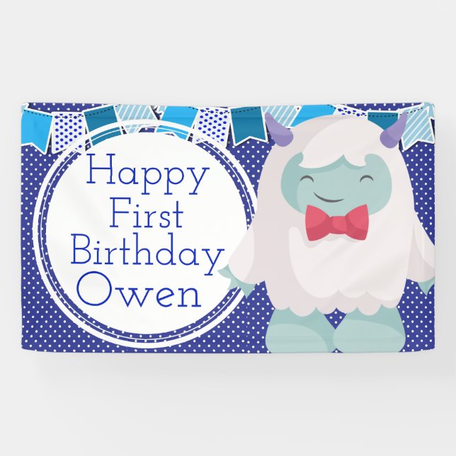 Lona Yeti celebra el abominable cumpleaños de los hombr (Horizontal)