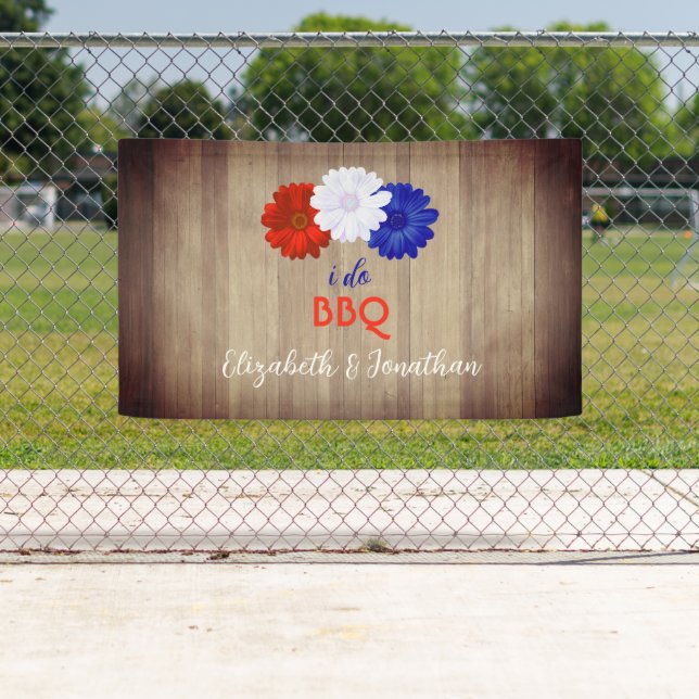 Lona Yo hago barbacoa floral patriótica (In situ)