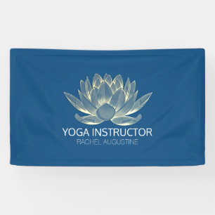 Lona YOGA Meditación Reiki Instructor Blue & Gold Lotus