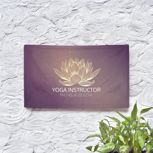 Lona YOGA Meditación Reiki Instructor Purple Gold Lotus (Subido por el creador)