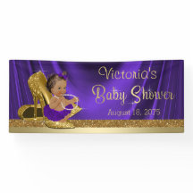 Zapato de tacón alto de oro púrpura Ducha de bebé